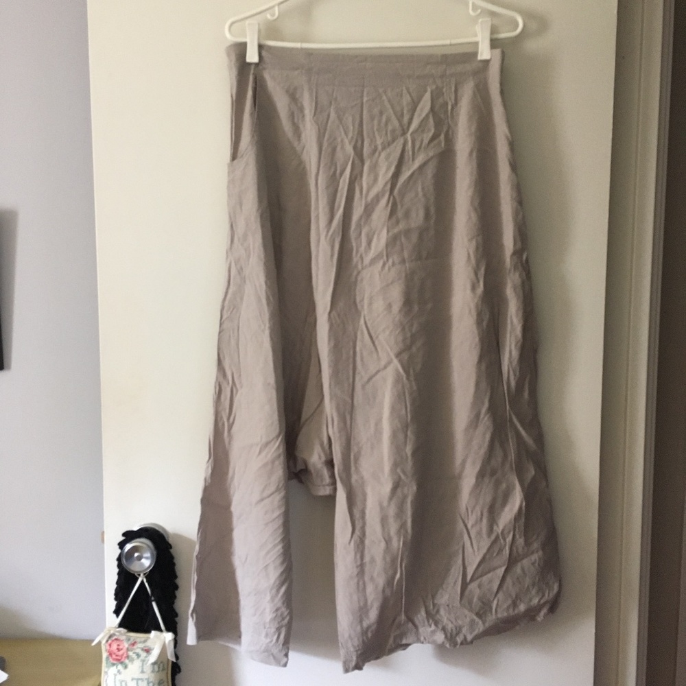 RUNDHOLZ BLACK LABEL Natural Linen Blend Drop Crotch Sarouel Pants M